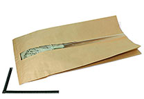 Papieren zak (Kraft papier) met venster (C-93300)