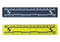 Blaues und gelbes Lineal, 15 cm
