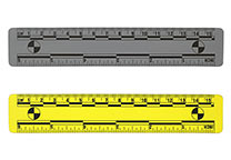 Graues und gelbes magnetisches Lineal, 15 cm