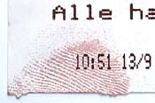 Detail of queue ticket treated with ThermaNin solution