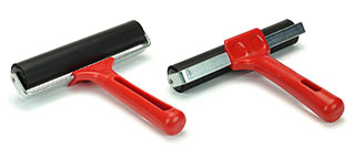Ink roller (15 cm wide, A-52600) in two positions