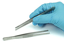 Stainless steel forceps, 14 cm long with rounded point (C-23300)