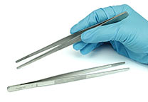 Stainless steel forceps, 20.5 cm long with rounded point (C-24500)