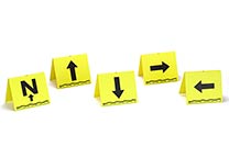 Evidence marker with four arrows and North arrow