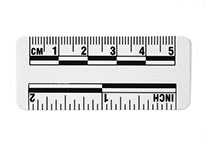 White ruler, 5 cm