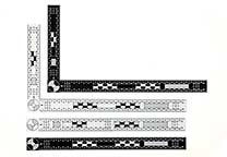 Hinged L-scales, FBI style, 30x15 cm, folded in and out