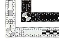 Hinged L-scale, FBI style, 30x15 cm, close-up