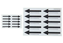Sets of self-adhesive arrows (black on white) in two sizes (H-21000 and H-21100)