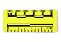 Yellow magnetic ruler, 5 cm