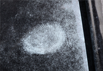 Close up of one of the developed marks.